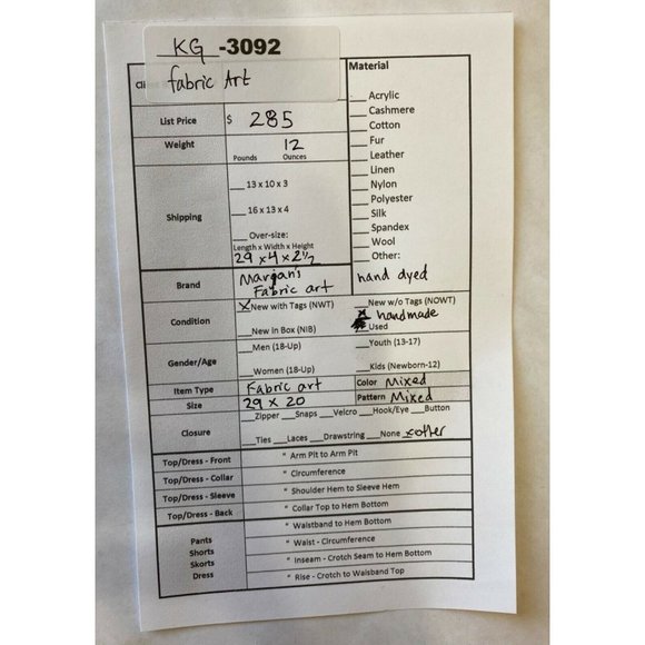 Marjan’s Fabric Art 29" x 20" Kluepfel Hillside Hand Dyed Green Yellow Handmade - Picture 9 of 9